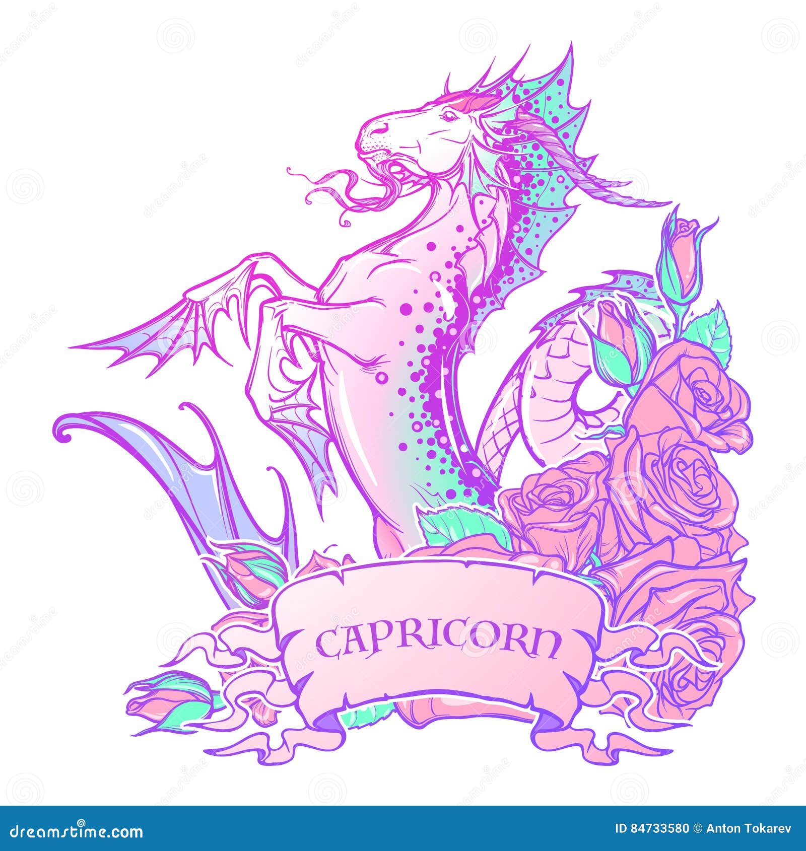 zodiac sign capricorn. pastel colors