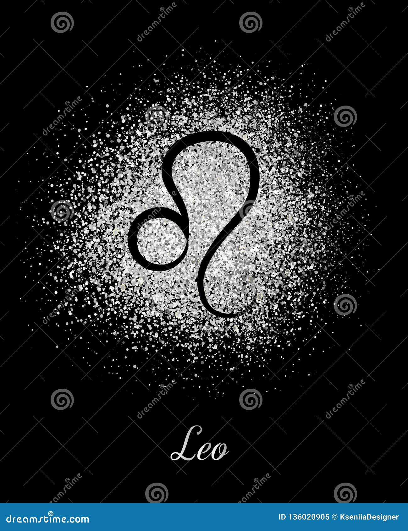 Zodiac Sign Leo on Silver Background Stock Vector - Illustration of  graphic, vibrant: 136020905