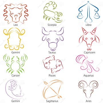 Zodiac Sign Line Art stock vector. Illustration of logo - 23483478