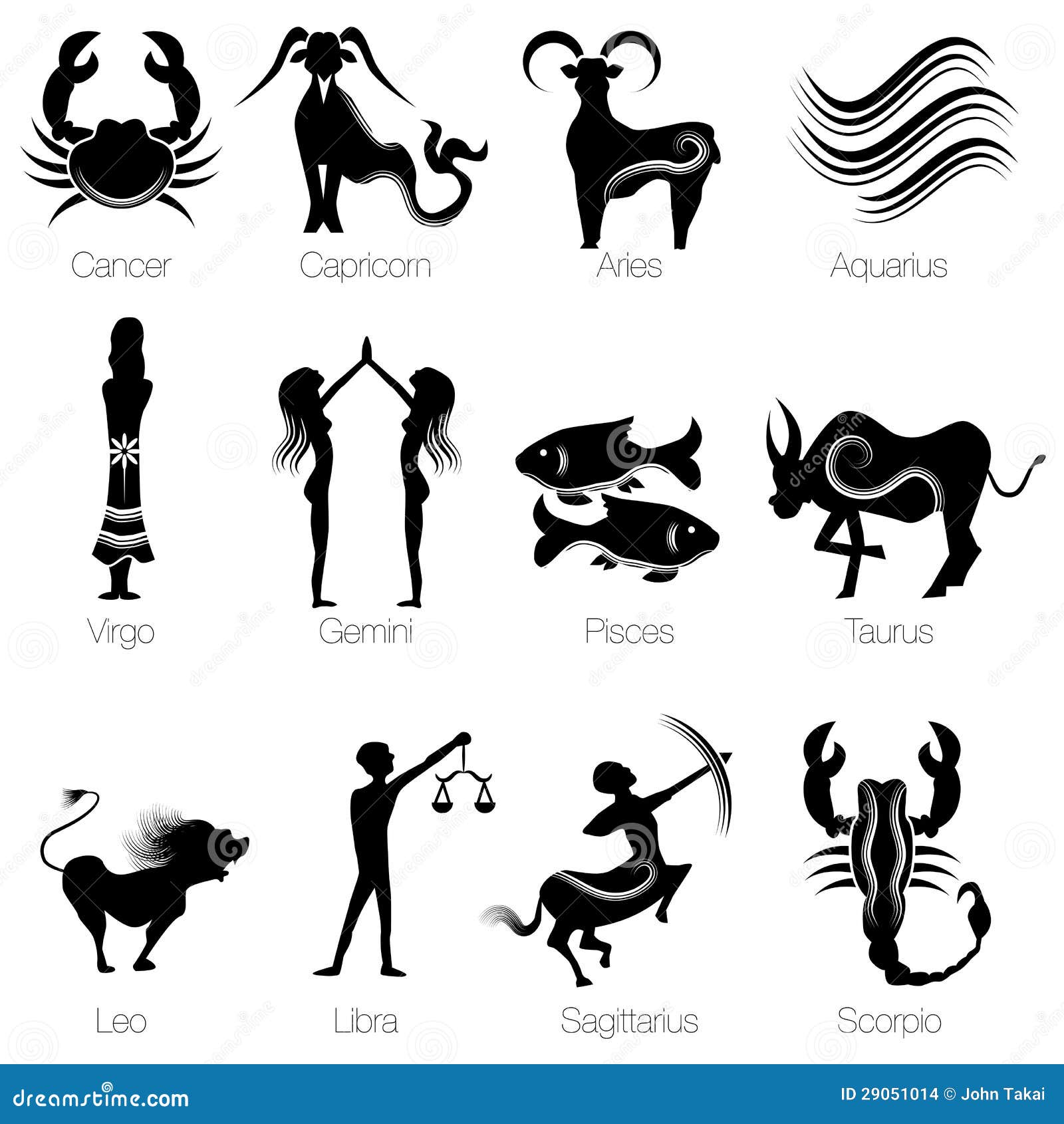 Zodiac Sign Set stock vector. Illustration of gemini - 29051014