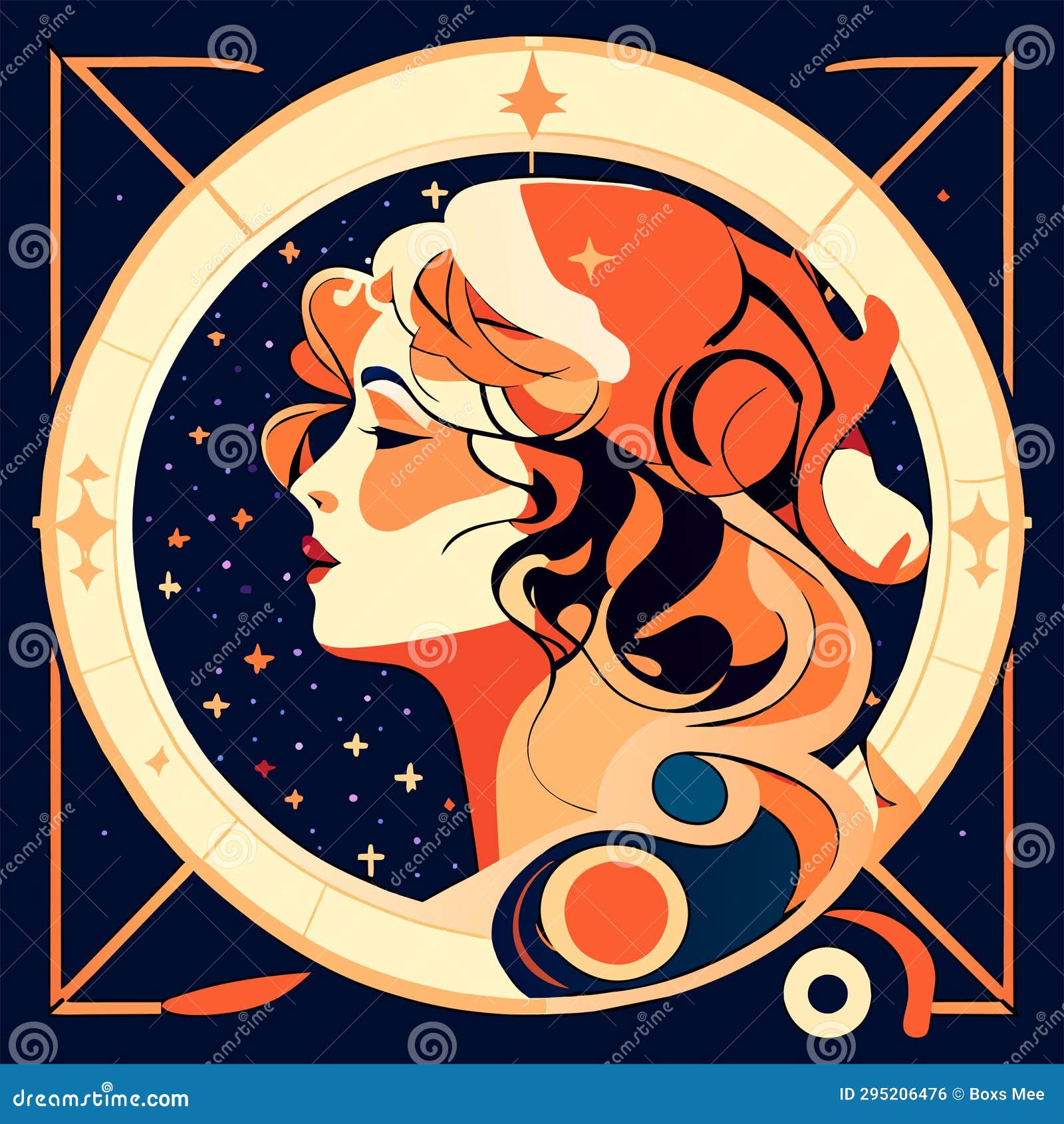 Zodiac Sign Virgo. Astrological Horoscope. Vector Illustration Stock
