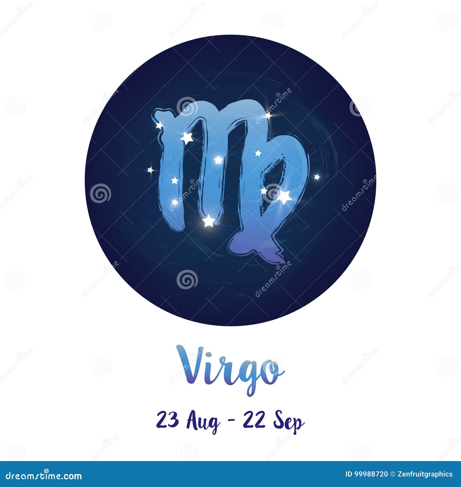 Zodiac Sign Virgo in Cosmic Stars Space with Virgo Constellation Icon ...