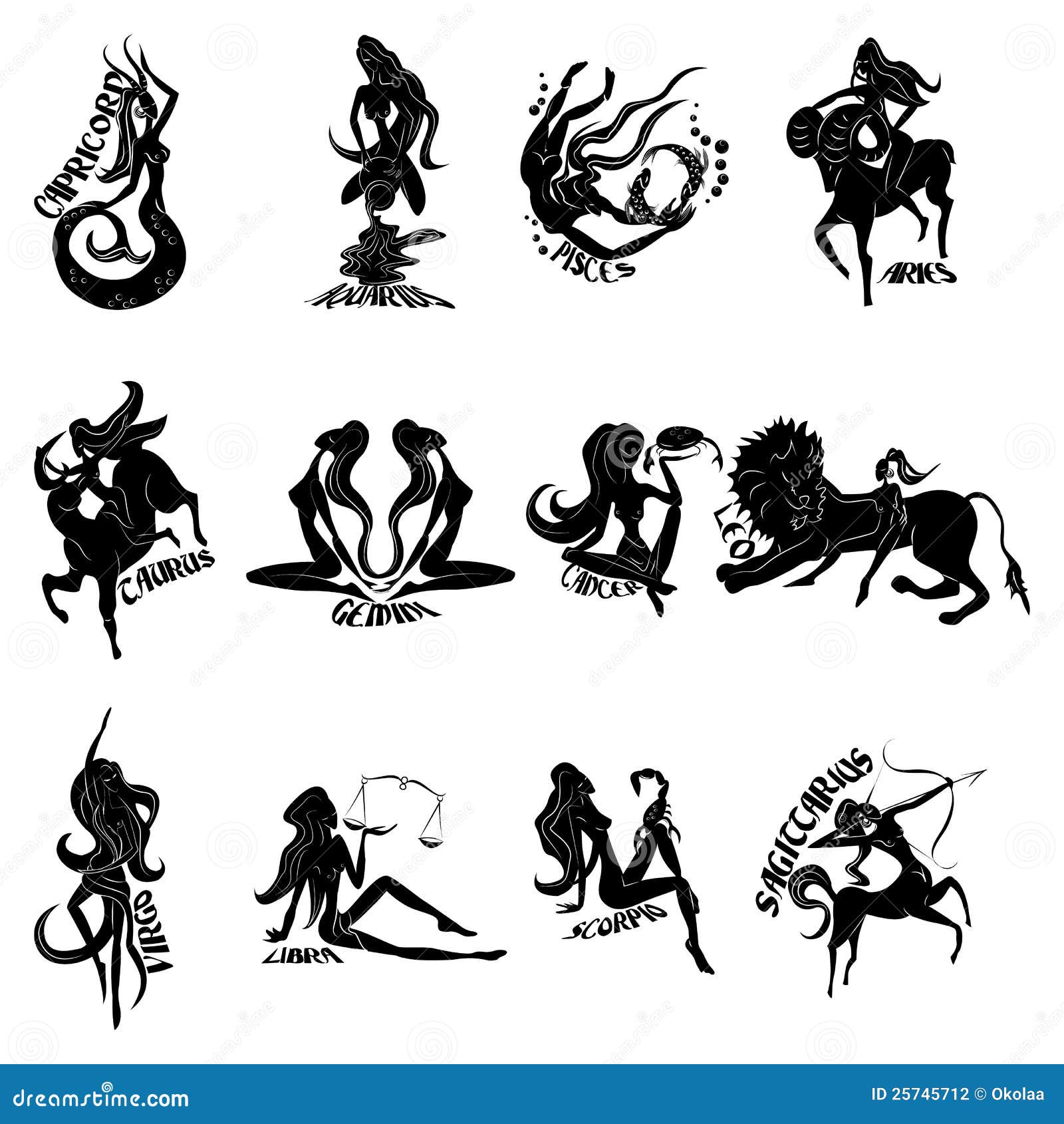 Zodiac signs stock vector. Illustration of prediction - 25745712