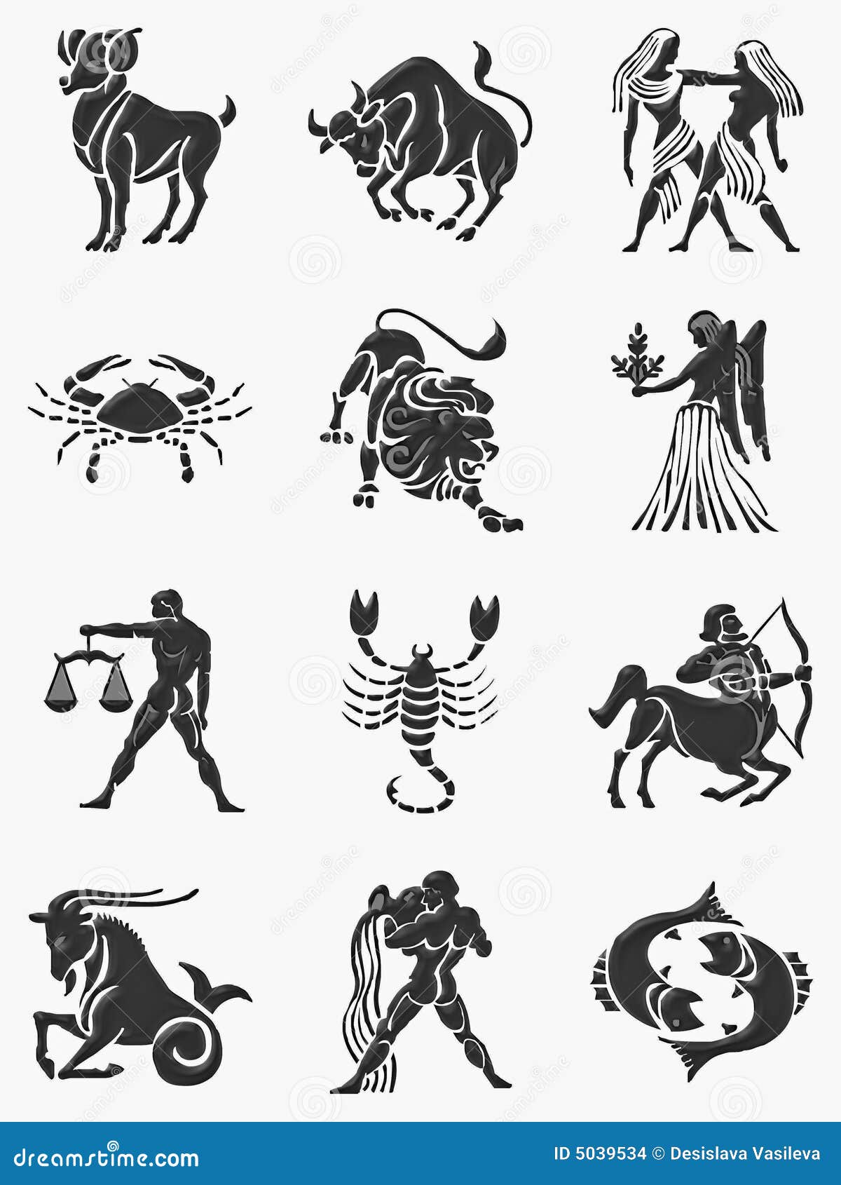 Zodiac signs stock illustration. Illustration of orange - 5039534