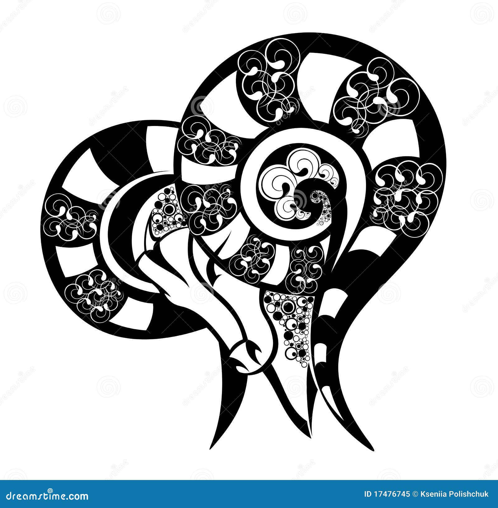 Zodiac Signs - Aries. Tattoo Design. Stock Vector - Illustration of animal, pattern: 17476745