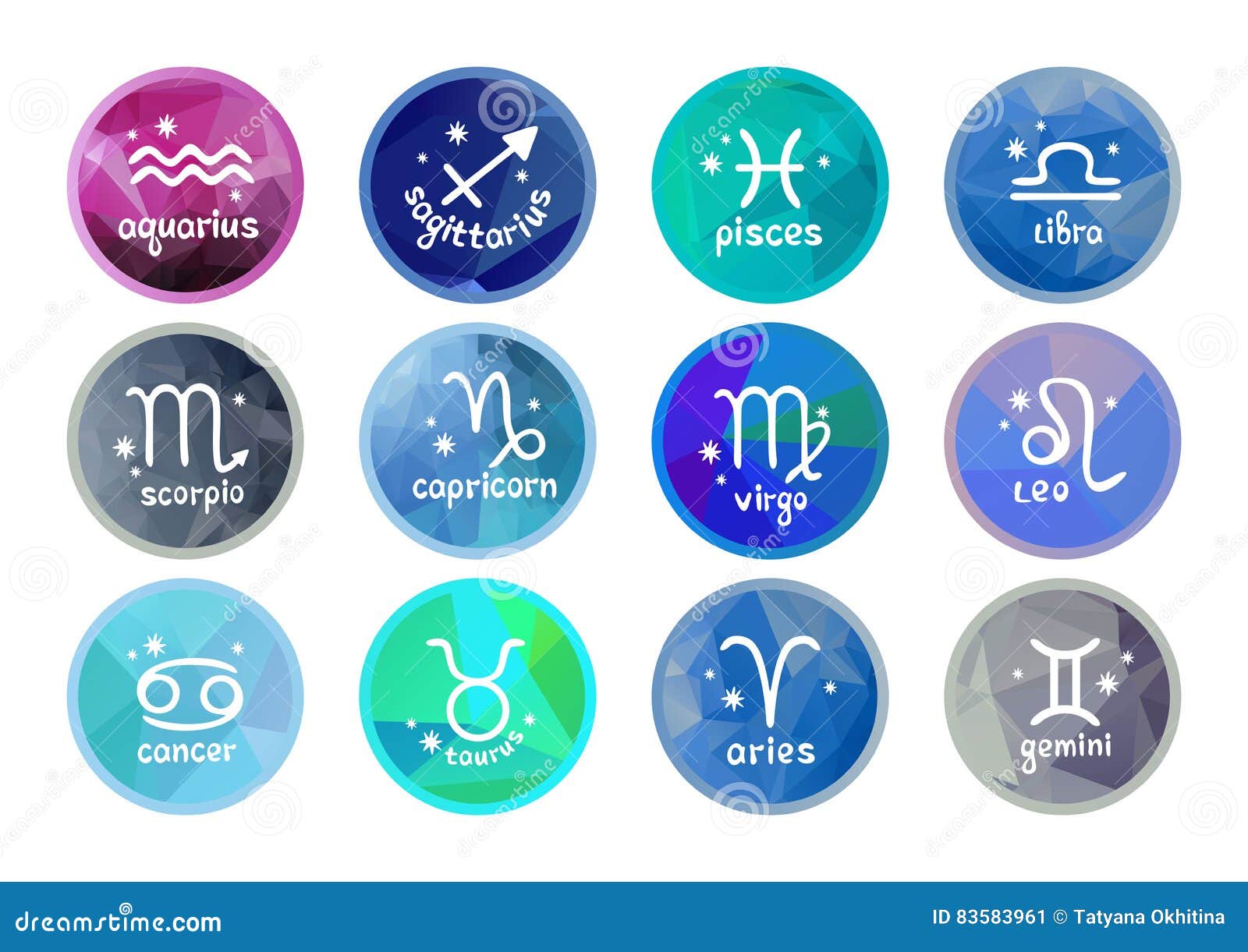 Zodiac signs collection stock vector. Illustration of violet - 83583961