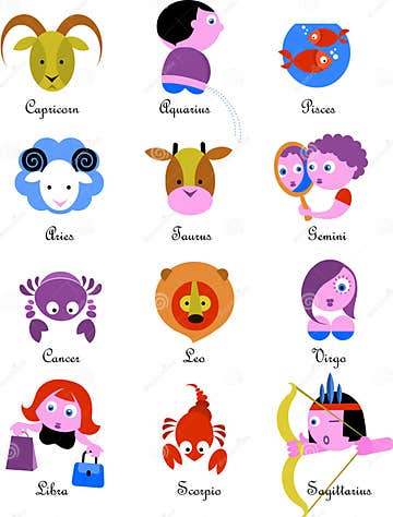 Zodiac Signs / icons stock vector. Illustration of child - 5661338