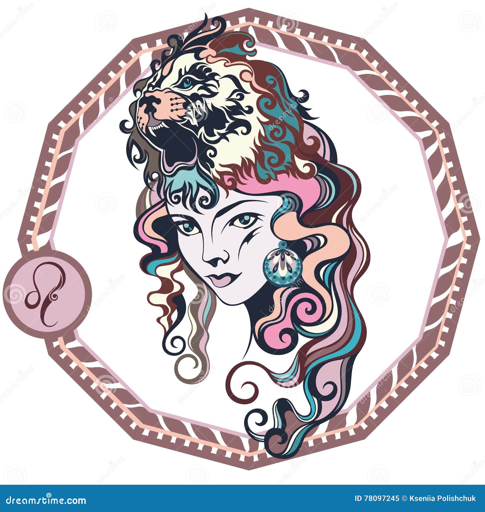 Download Zodiac Signs Leo. Vector Illustration Of The Girl Stock Vector - Illustration of prediction ...