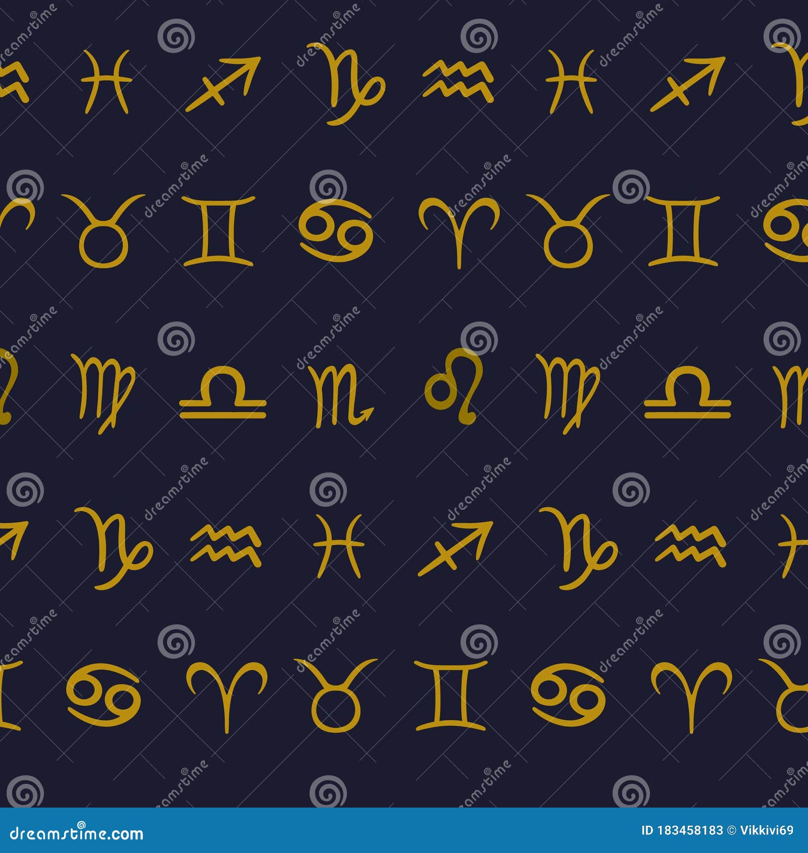 Zodiac Signs. Ornament with Zodiac Signs. Vector Doodle Style Design ...