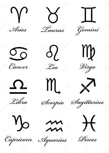 Zodiac symbols stock vector. Illustration of icon, astrology - 10949824