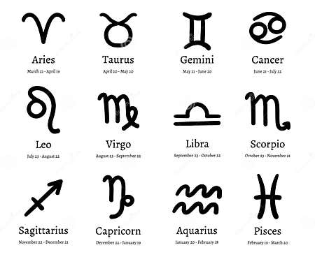 Zodiac Symbols. Astrology Horoscope Signs, Astrological Calendar and ...