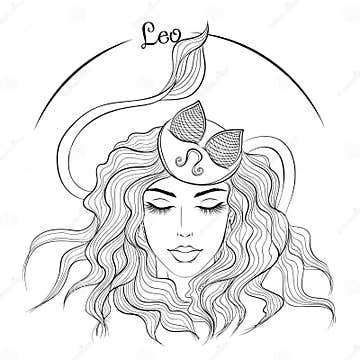 Leo as a girl in hat stock vector. Illustration of design - 160922420