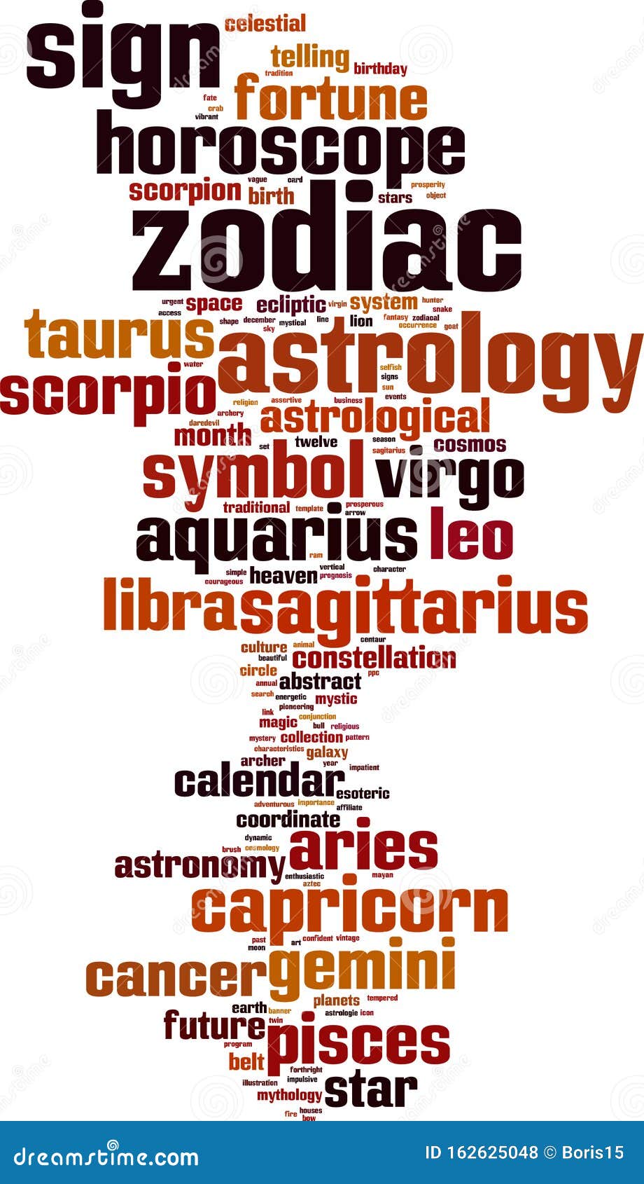 Zodiac word cloud stock vector. Illustration of lion 162625048
