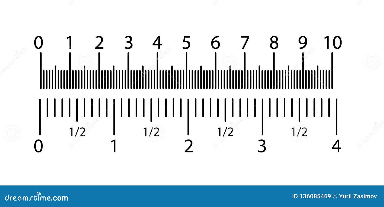 Zoll Und Metrischer Machthabersatz Zentimeter Und Zoll Messbereichcm