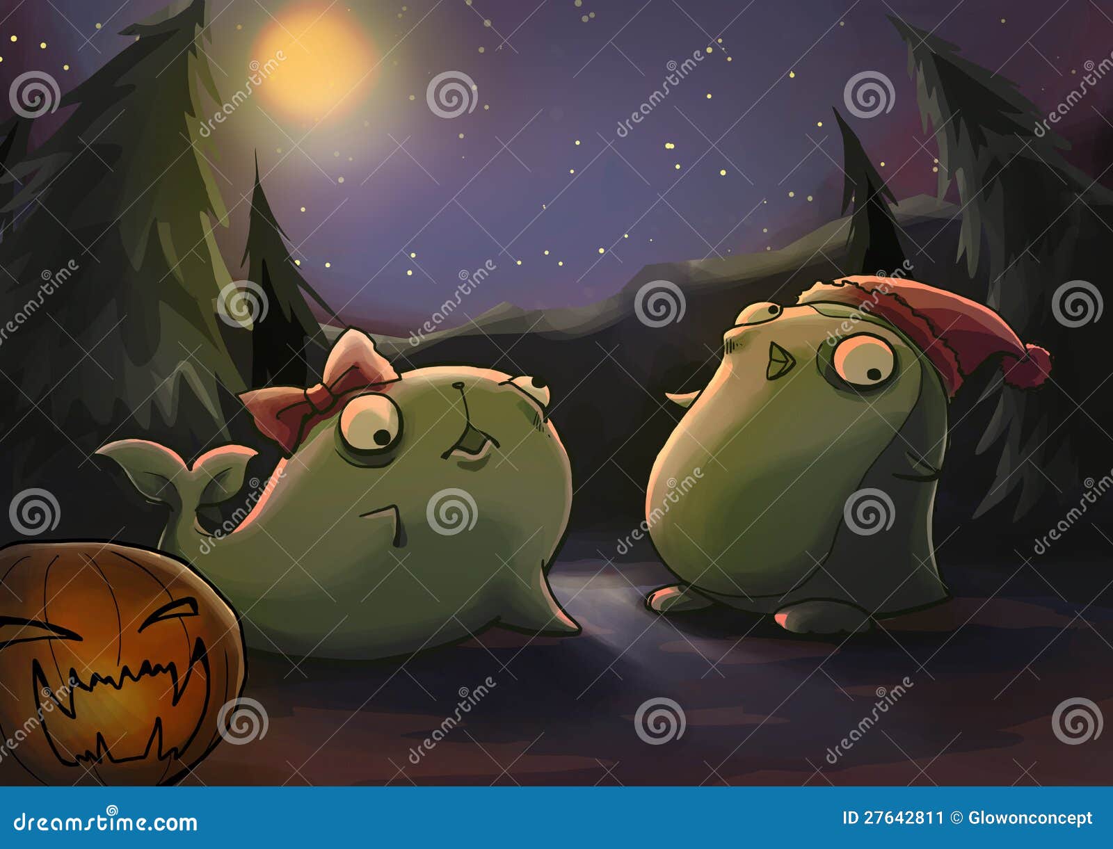 Halloween zombie animal stock illustration. Illustration of grey - 27642811