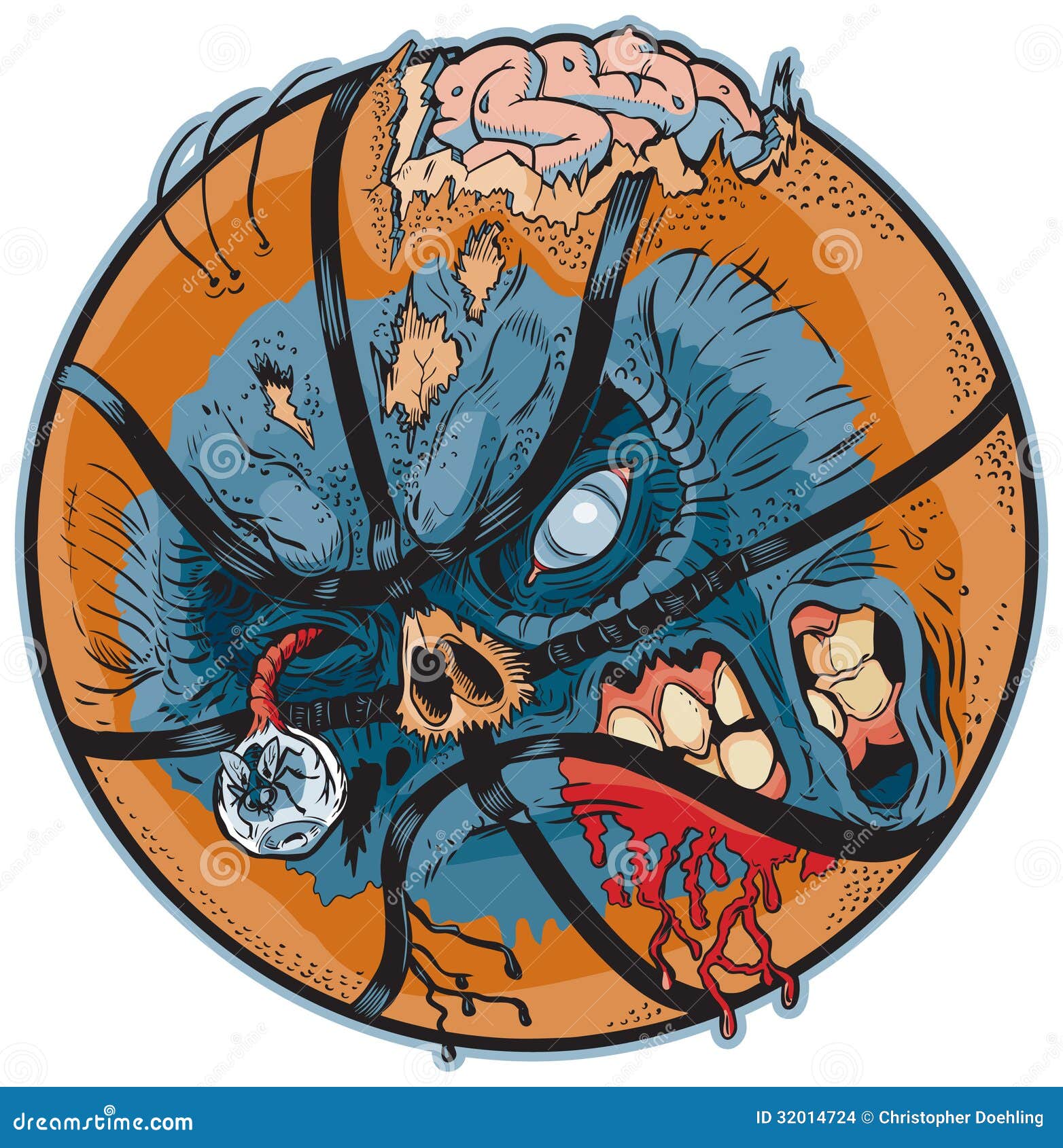 Zombie Basketball Vector Cartoon Stock Vector Illustration of scary