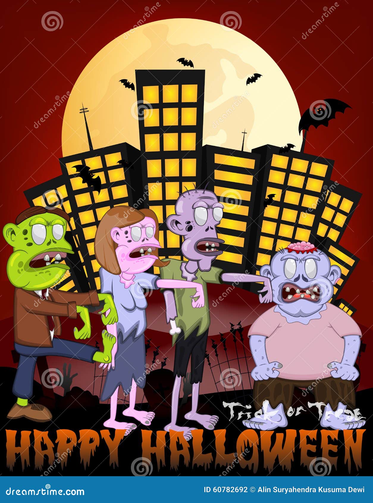 Zombie in the City with Happy Halloween Cartoon Stock Vector - Illustration of clip, grim: 60782692 Zombie in the City with Happy Halloween Cartoon Stock Vector - Illustration of clip, grim: 60782692
