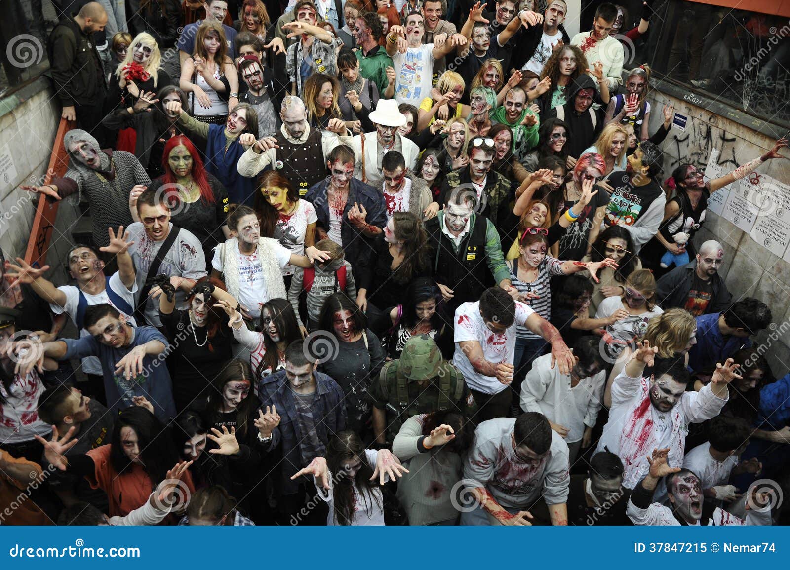 Zombie Day of walking dead editorial image. Image of belgrade 37847215