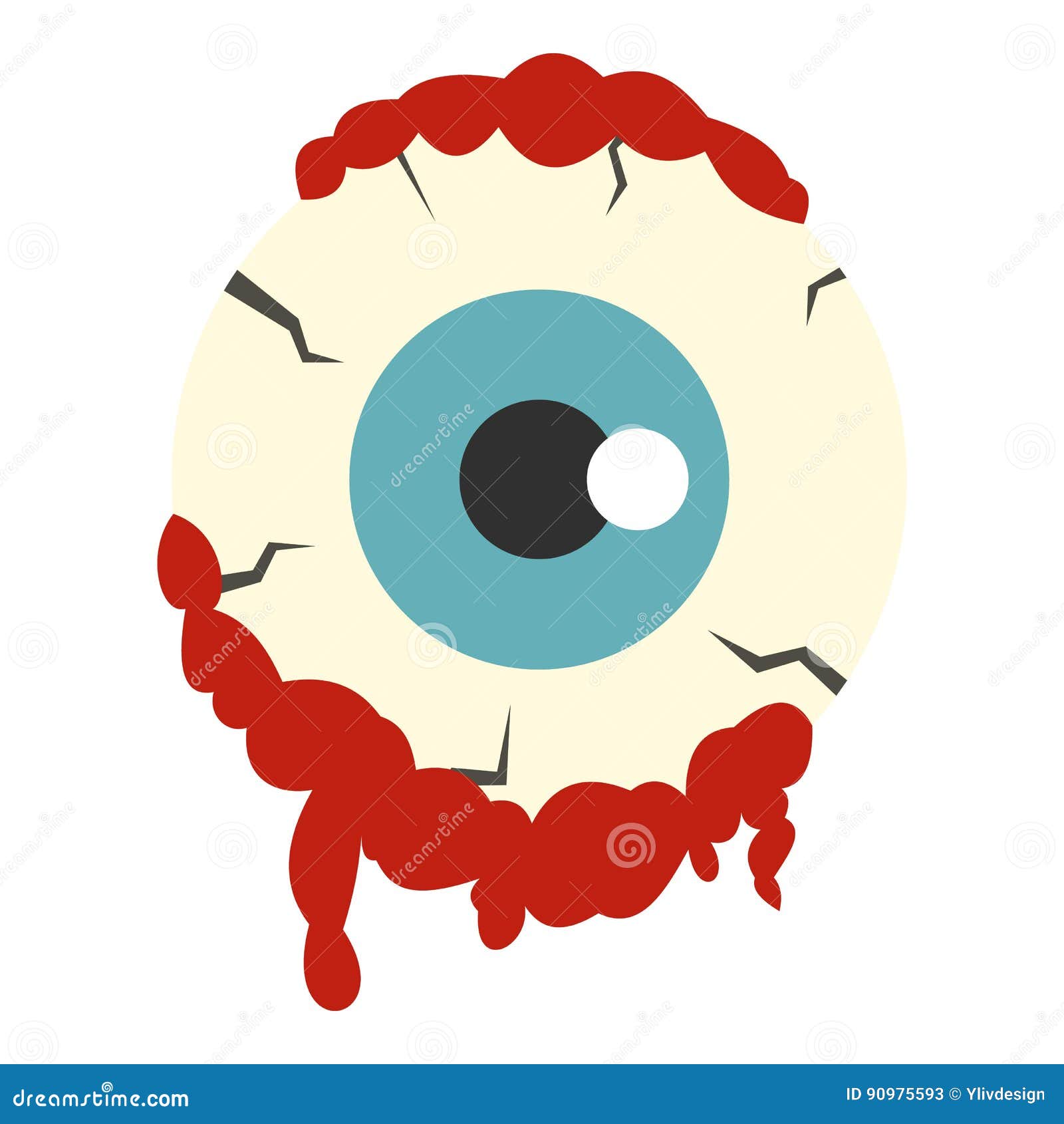 Zombie Eyeball Icon Isolated Stock Vector Illustration of halloween