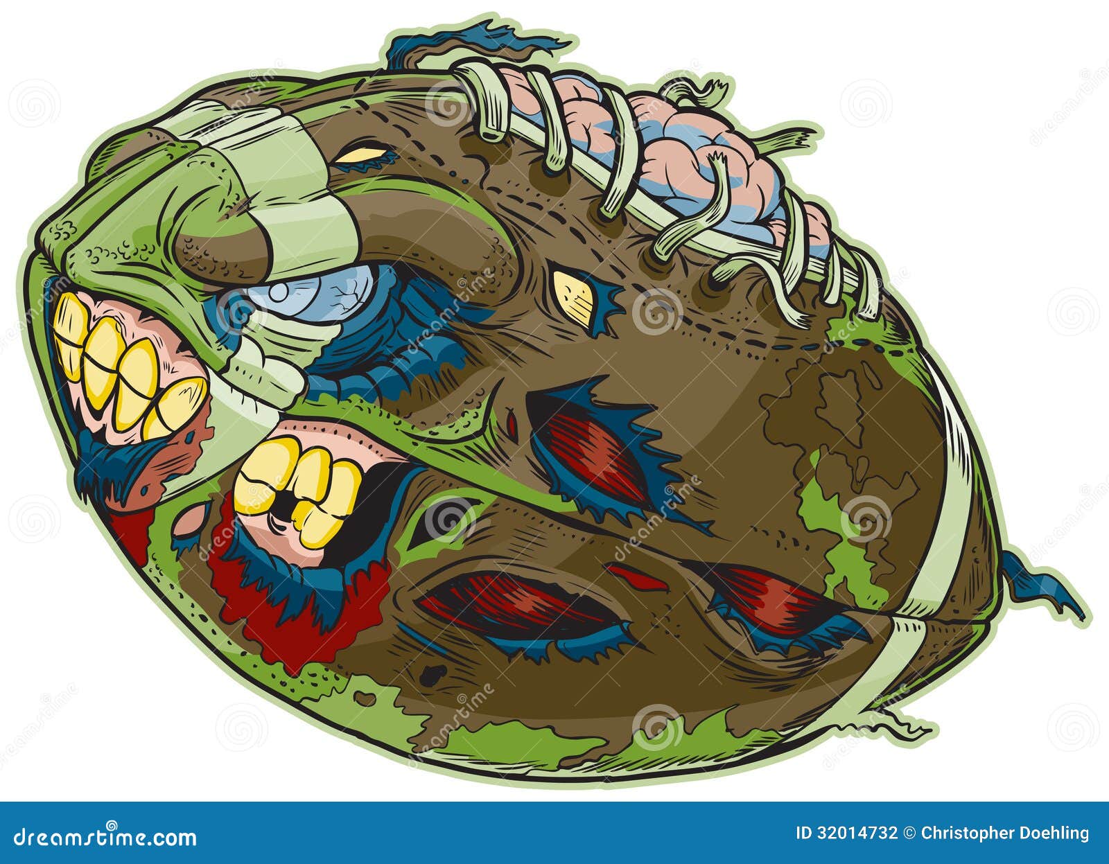 Zombie Football Vector Cartoon Stock Vector Illustration of rotting