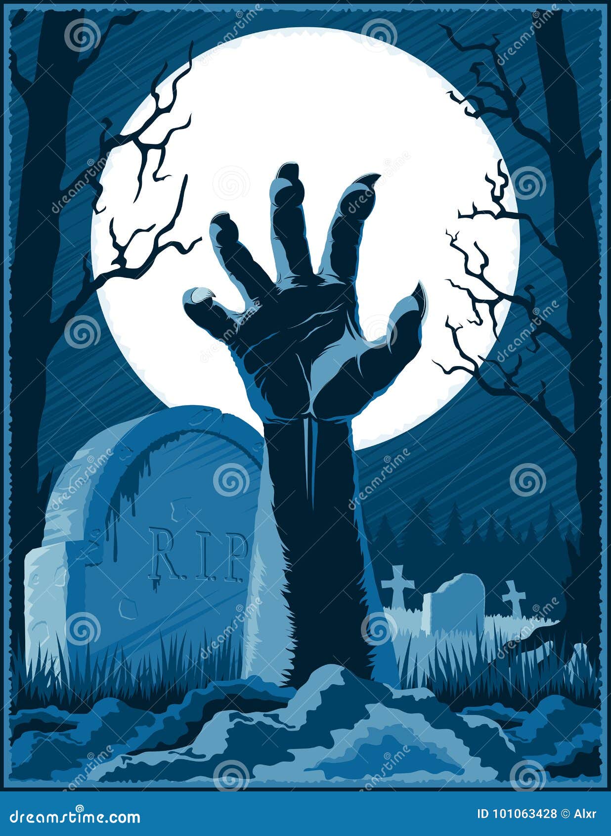 Grave, RIP Hand Drawn Halloween Illustration 12589327 PNG