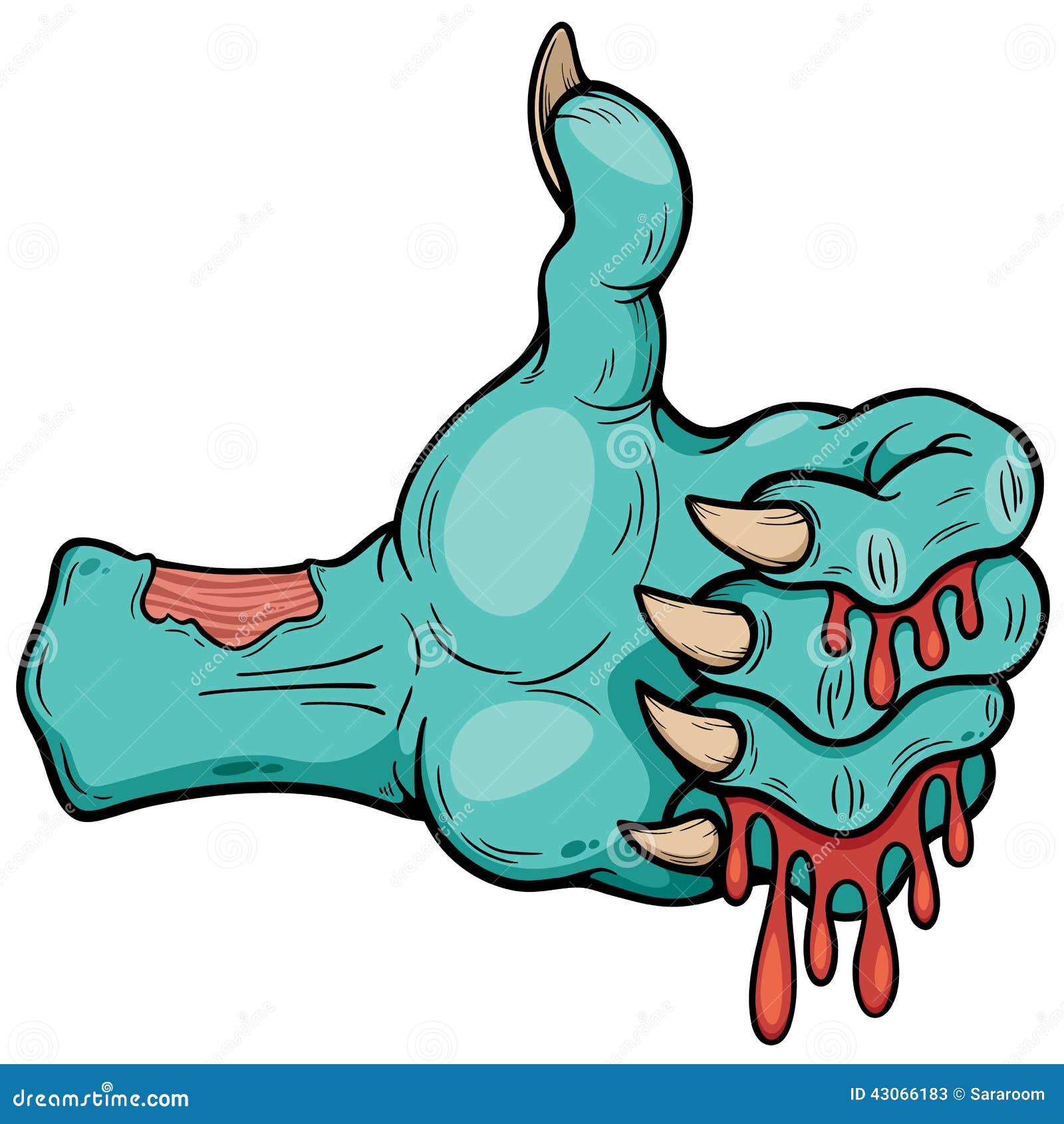 Zombie hand stock vector. Illustration of sign, cartoon - 43066183