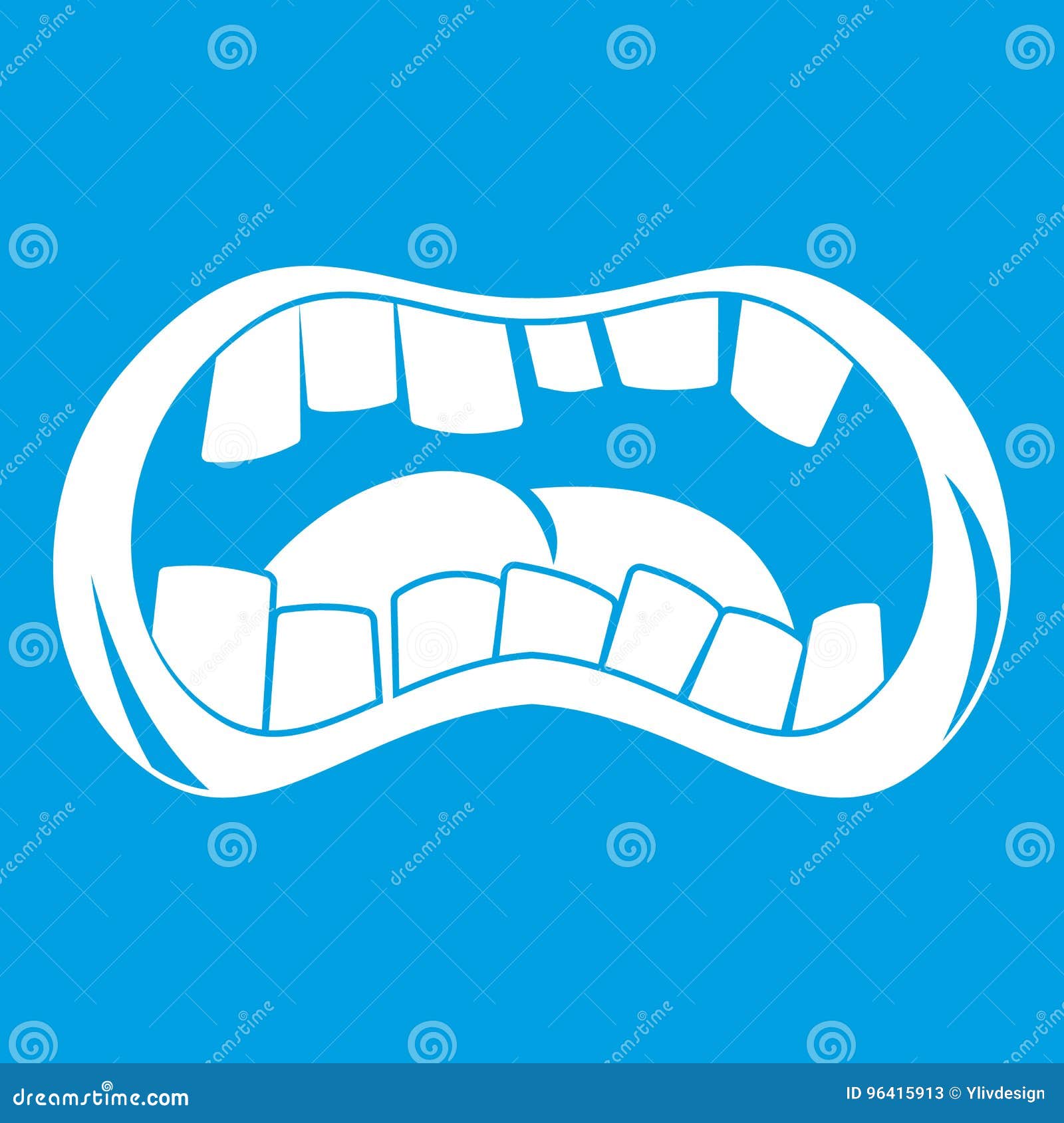 Zombie mouth icon white stock vector. Illustration of evil - 96415913