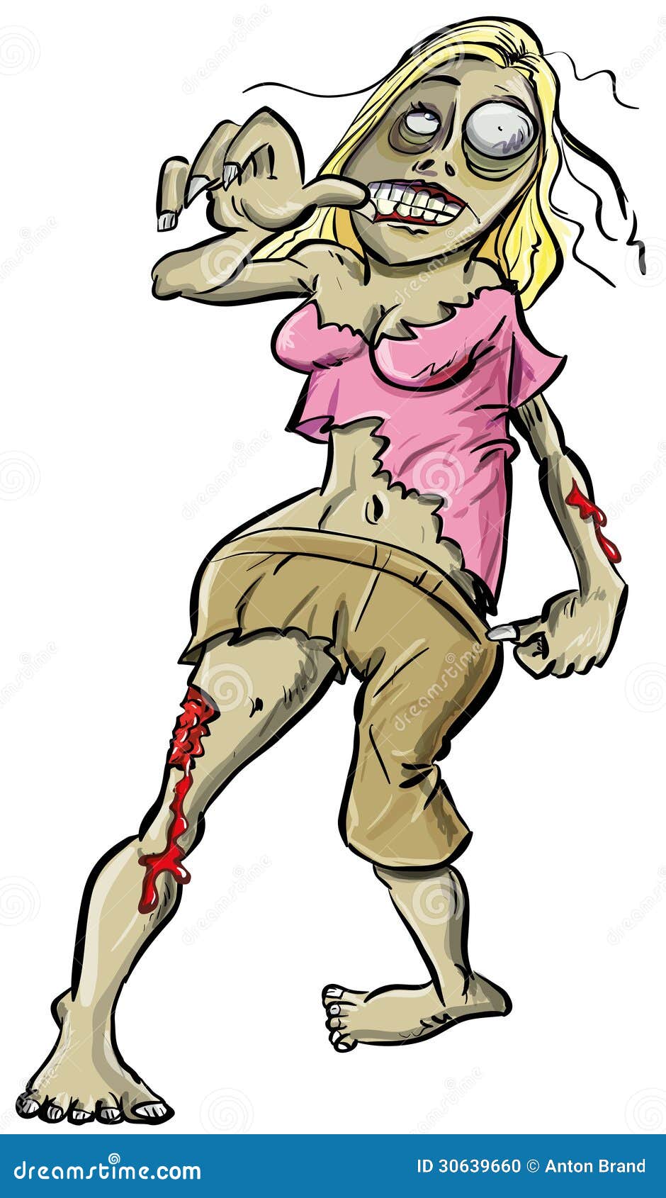 cute zombie girl cartoon