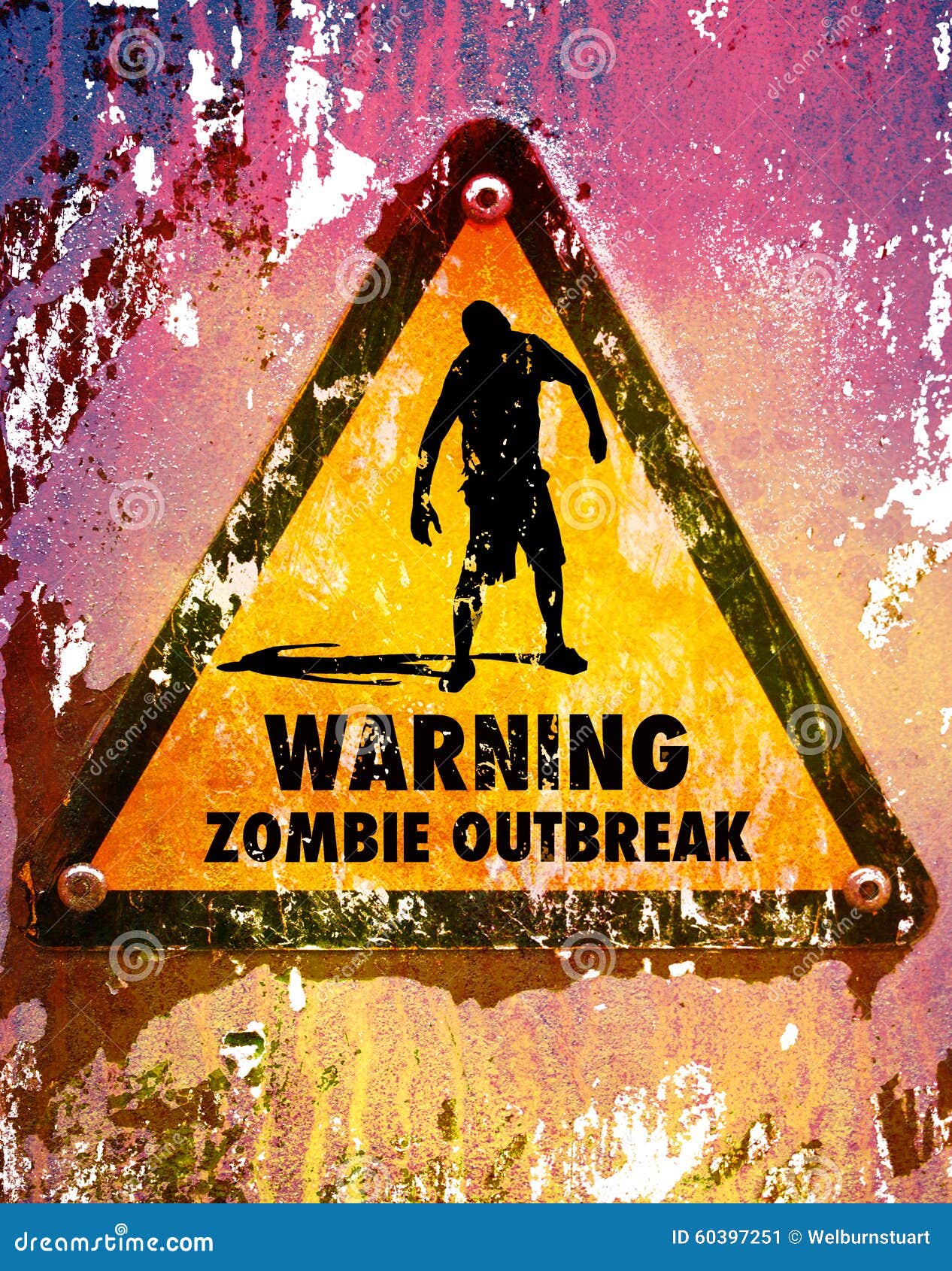 Zombies sign 1 stock illustration. Illustration of spooky 60397251