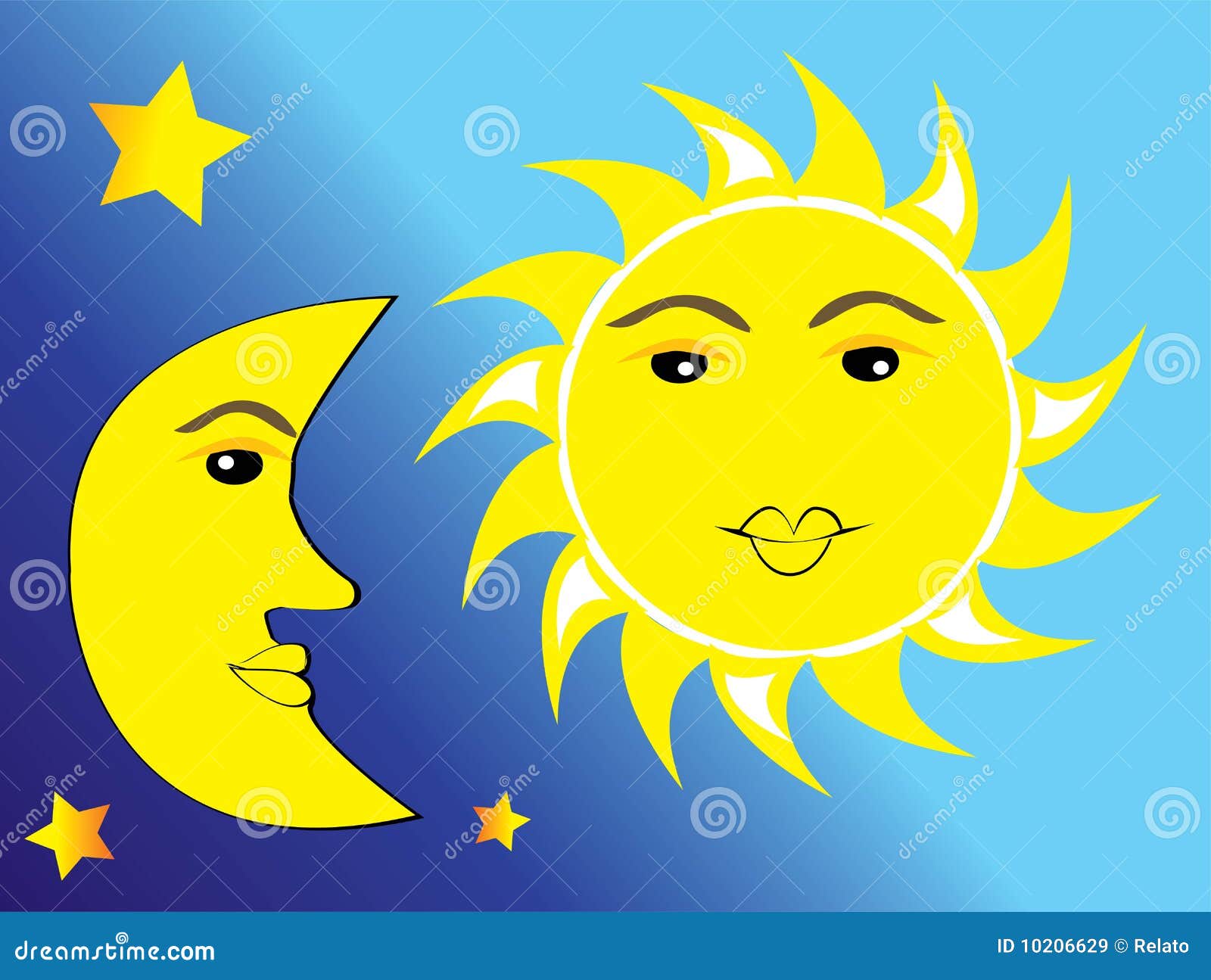 huis constant Kleuterschool Zon, maan en sterren vector illustratie. Illustration of hemel - 10206629