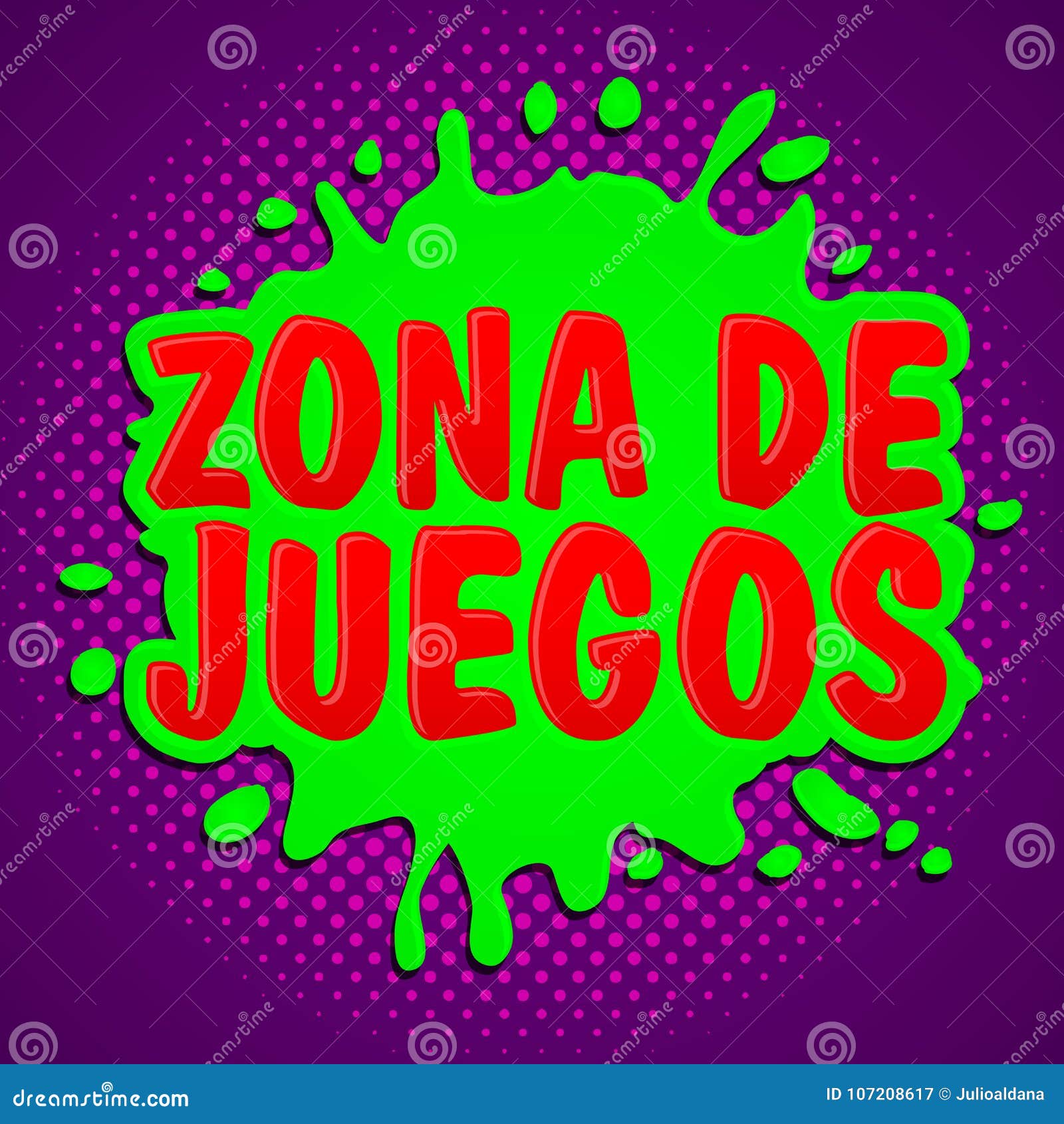 zona de juegos, games zone spanish text