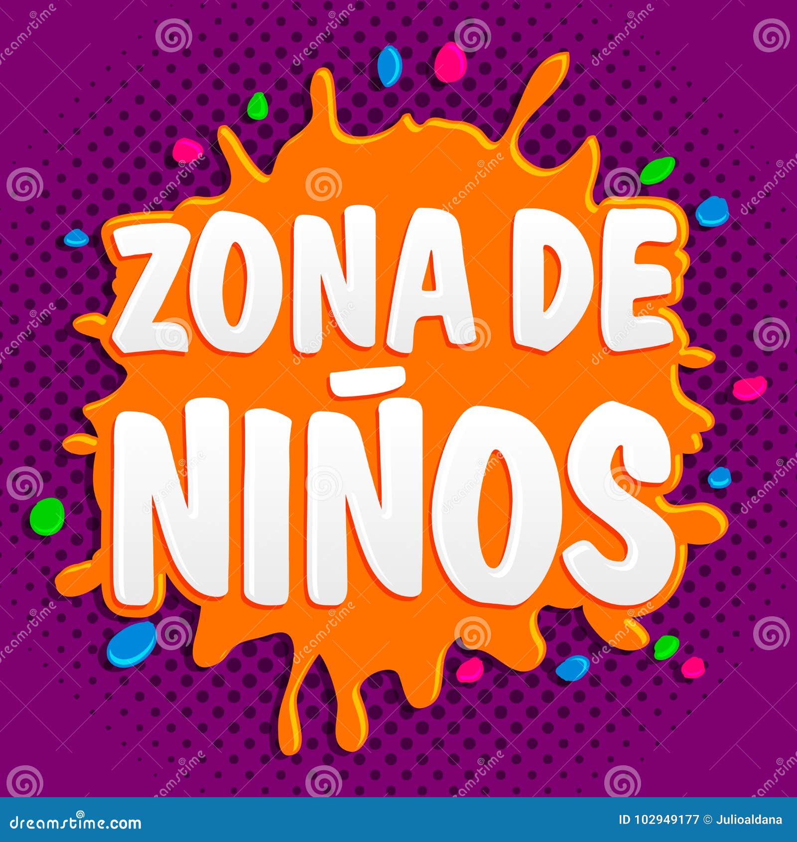 zona de ninos, kids zone spanish text