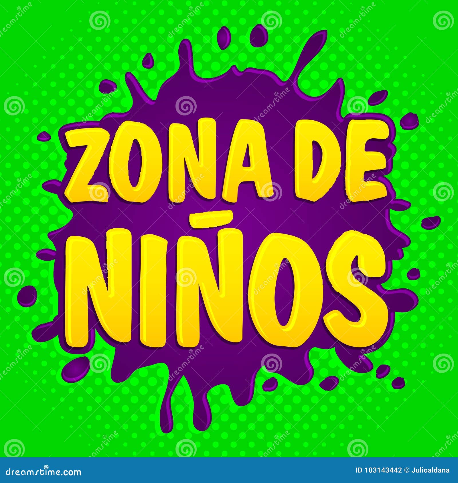 zona de ninos, kids zone spanish text