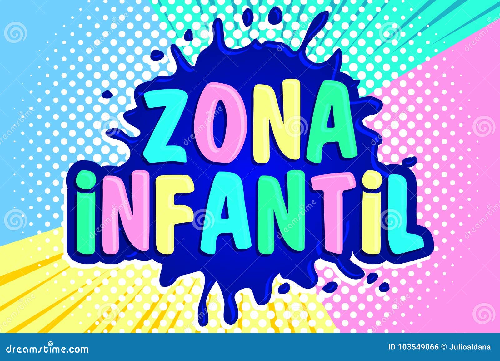 zona infantil, children zone spanish text