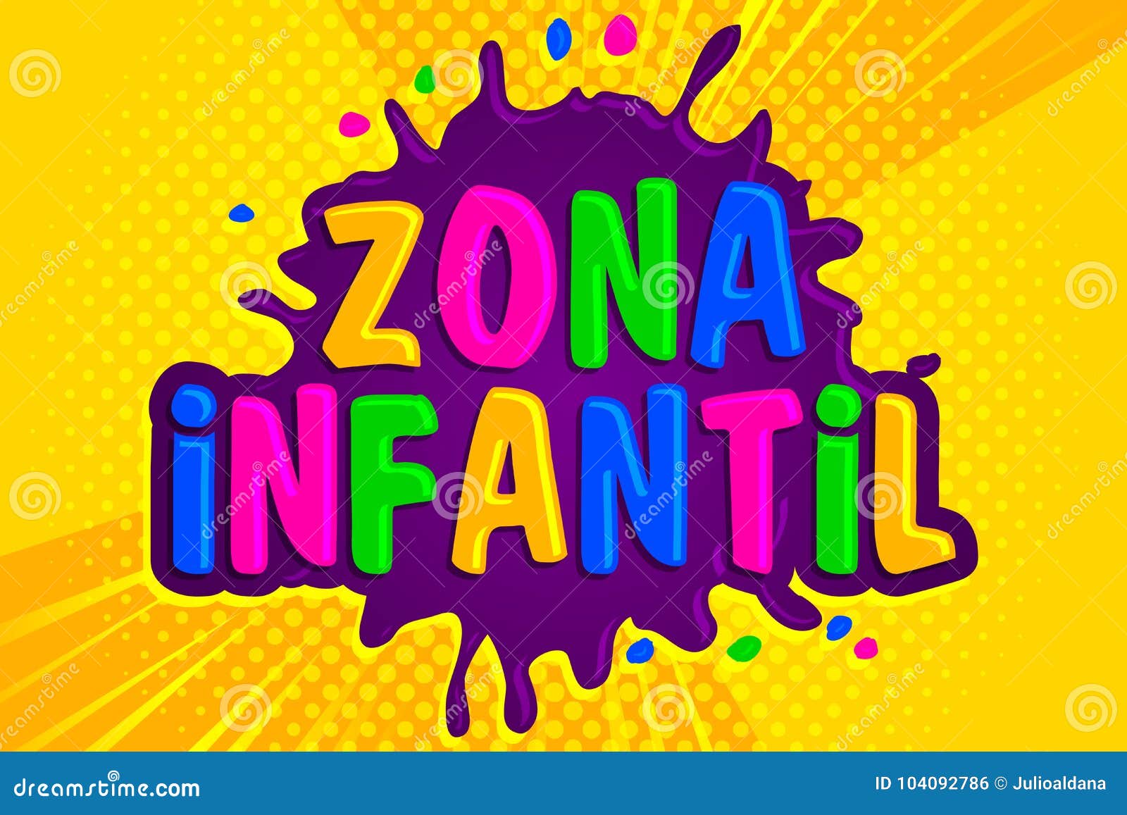 zona infantil, children zone spanish text