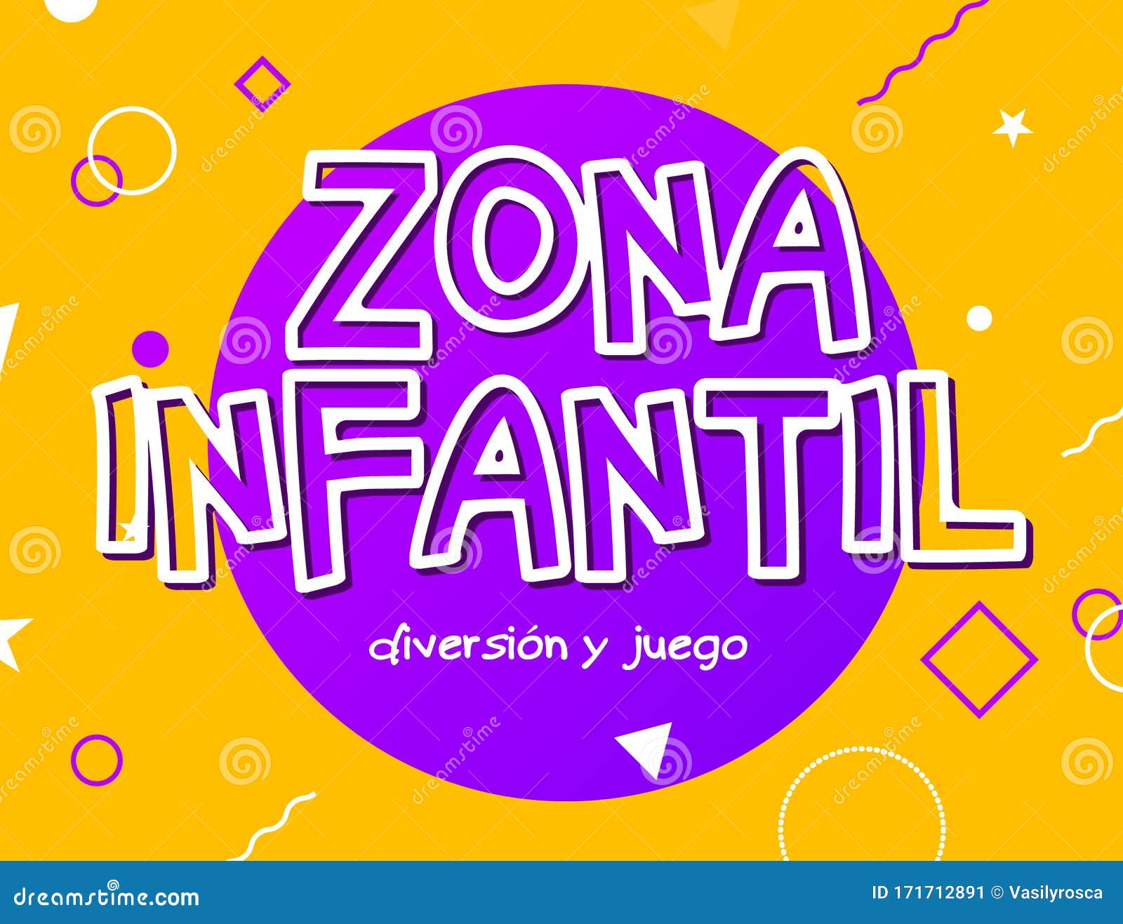 zona infantil - kids zone in english game banner  background. playground  child zone sign