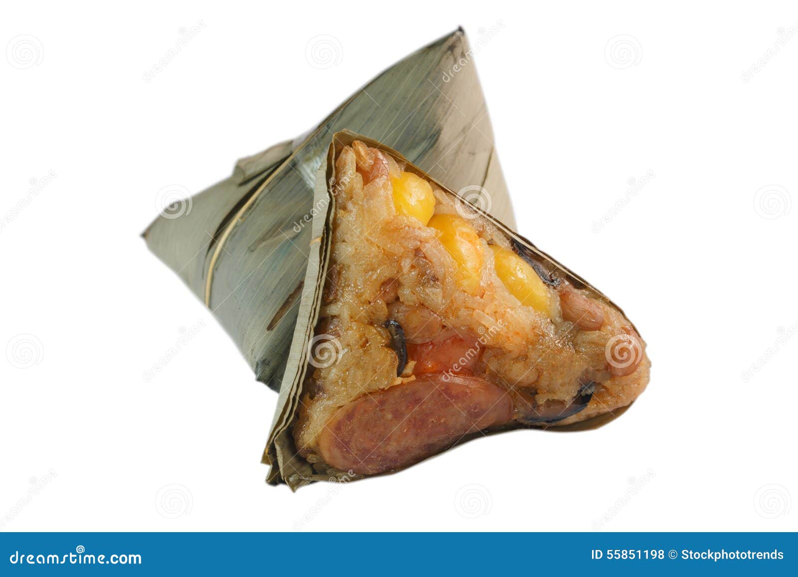 Zongzi Or Chinese Sticky Rice Dumpling On White Background ...