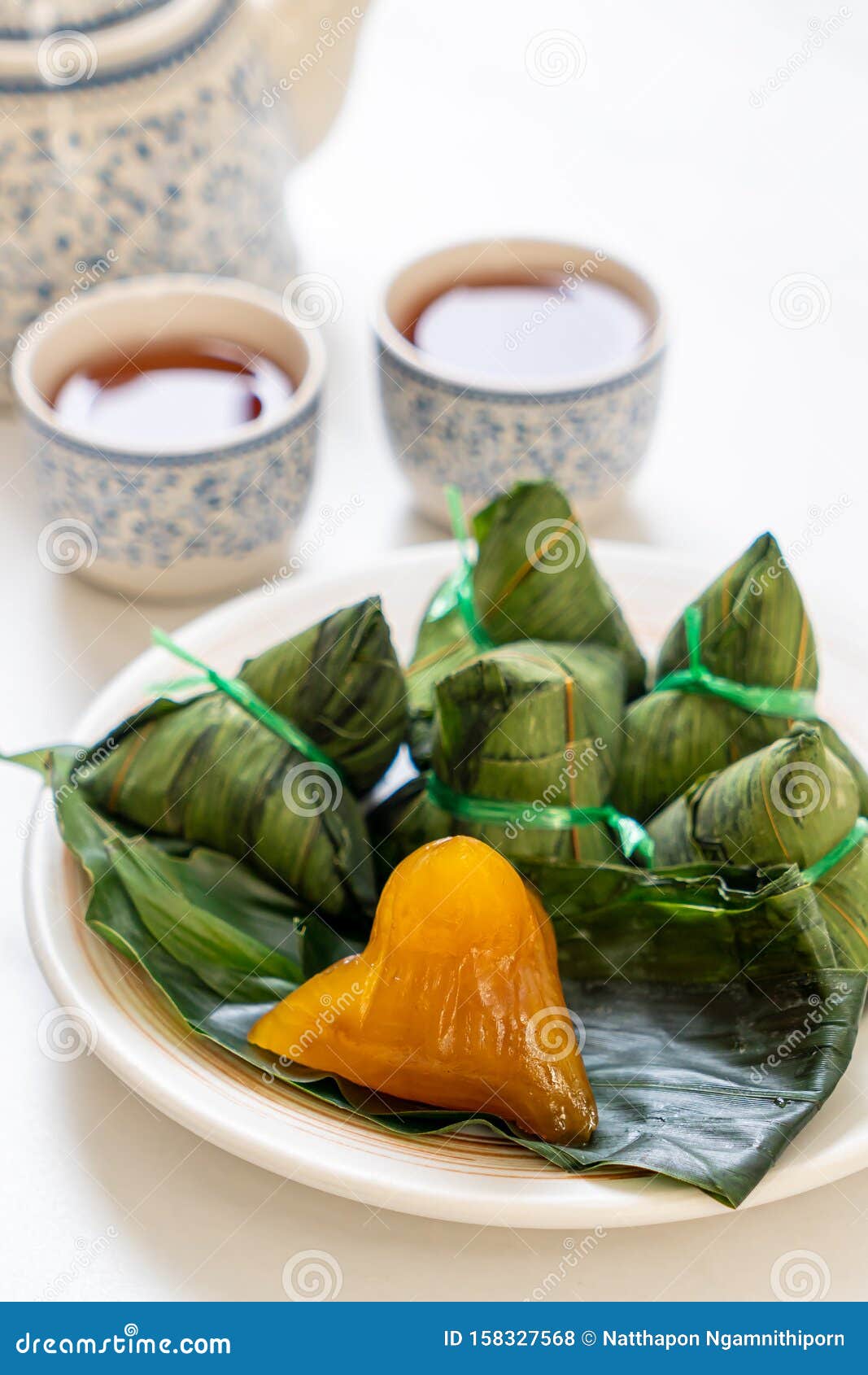 Zongzi or Traditional Chinese Sticky Rice Dumplings Stock Photo - Image ...