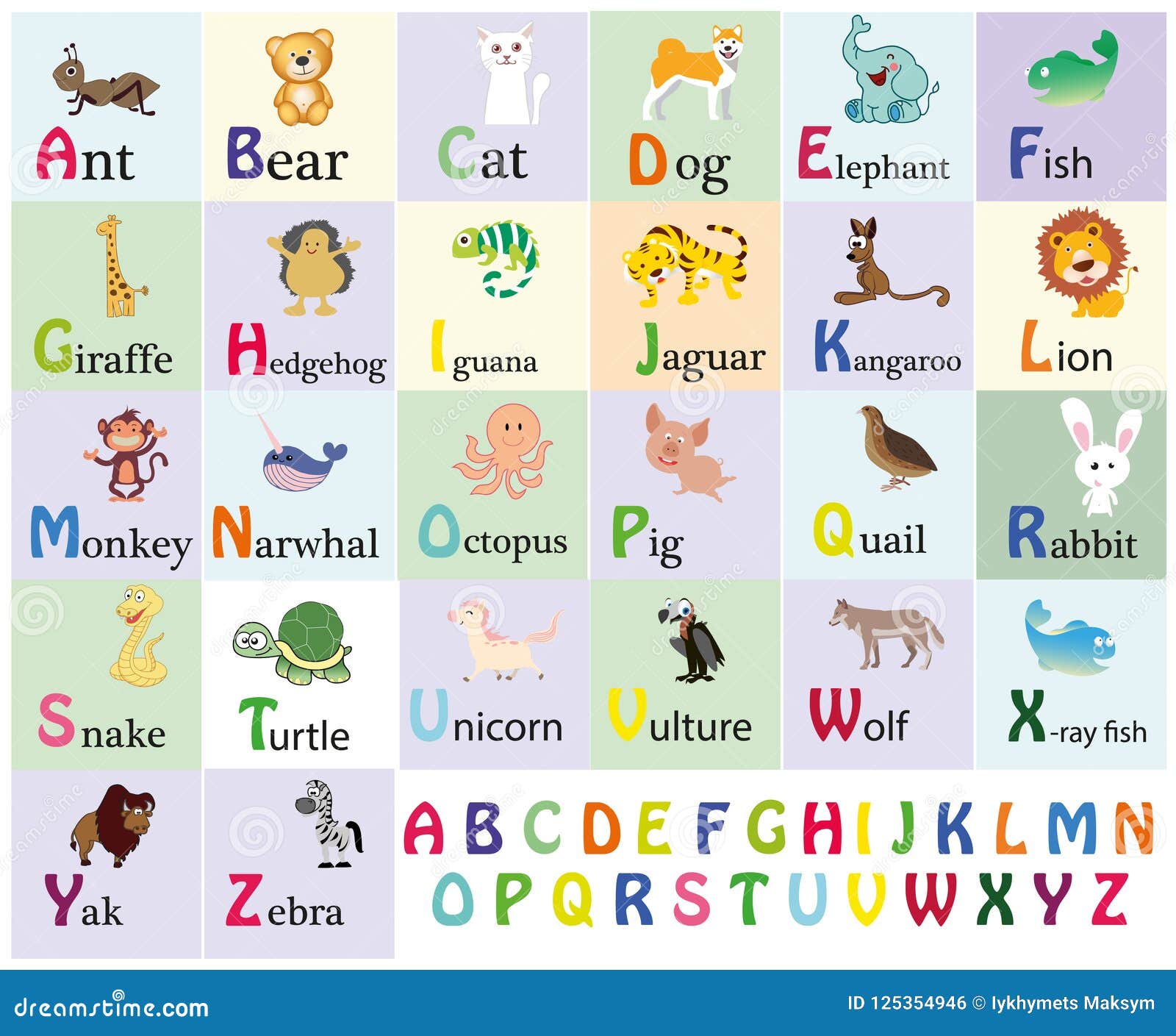 Cartoon Cute Animals Alphabet Letters For Children Sc - vrogue.co