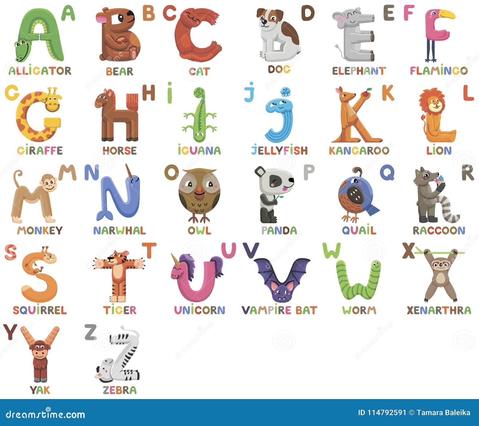 Cartoon Animal Alphabet Chart Vector Photo Bigstock - vrogue.co