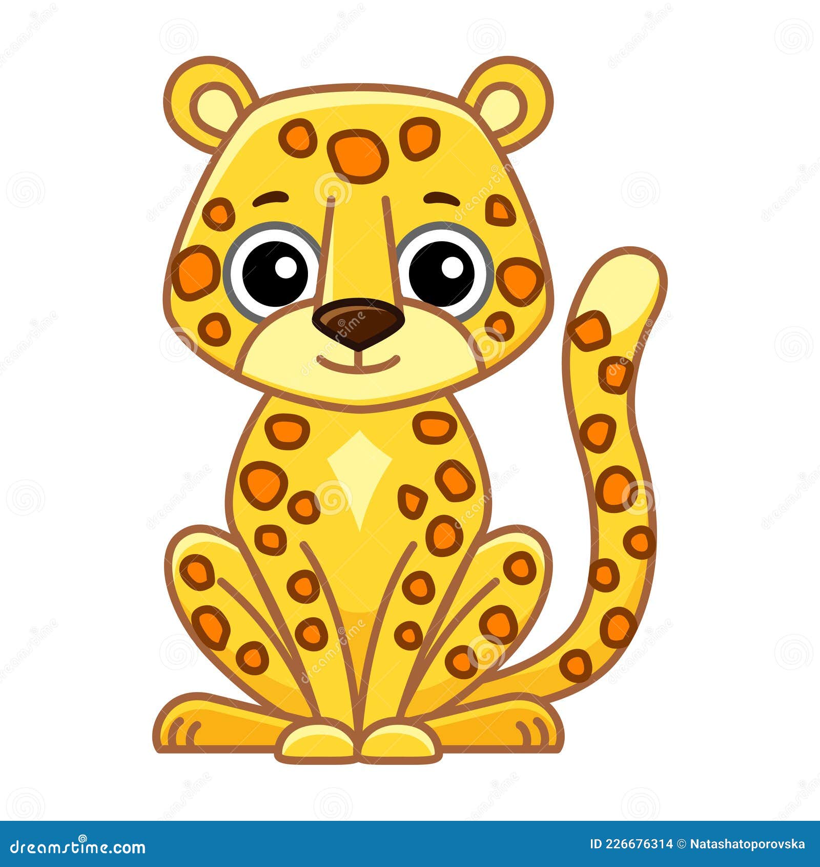 Zoo Animal. Funny Little Leopard in a Cartoon Style Stock Vector ...