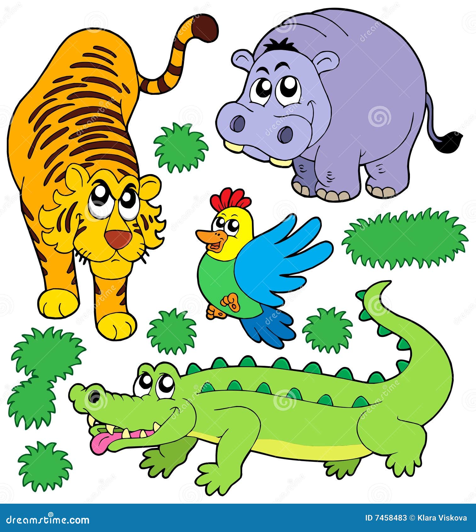 ZOO animals collection 5 stock vector. Illustration of crocodile 7458483