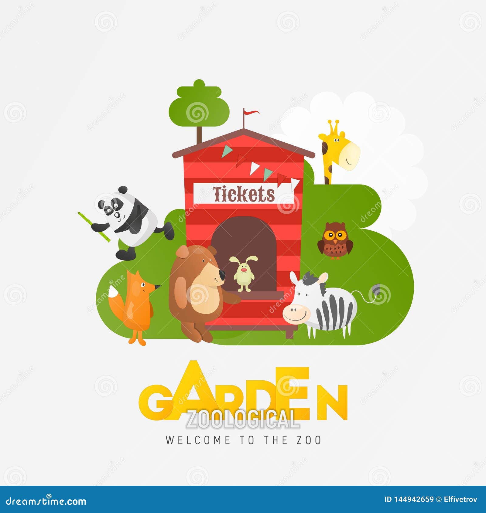 zoo animals in zoological garden ad