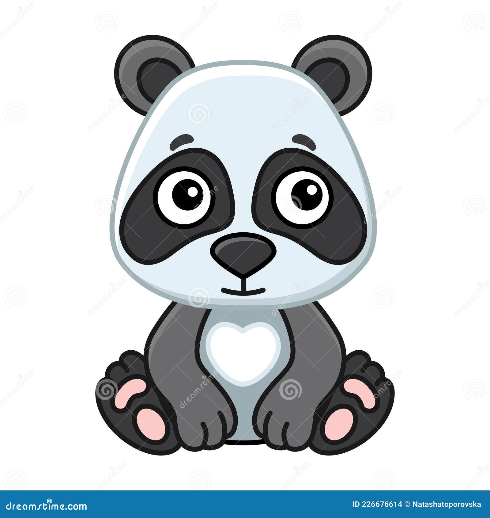 Panda Desenhos Animados Bonito Dizer Olá Panda Animais Ilustração imagem  vetorial de eriek© 393609020