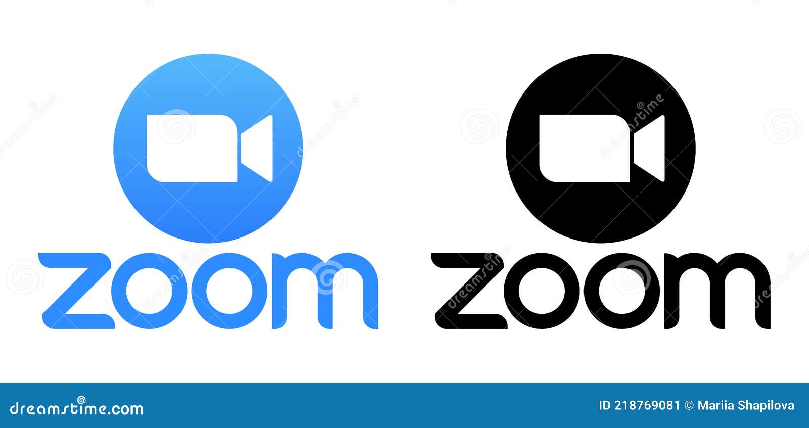 Zoom App Logo in Black and Blue Color Editorial Photo - Illustration ...