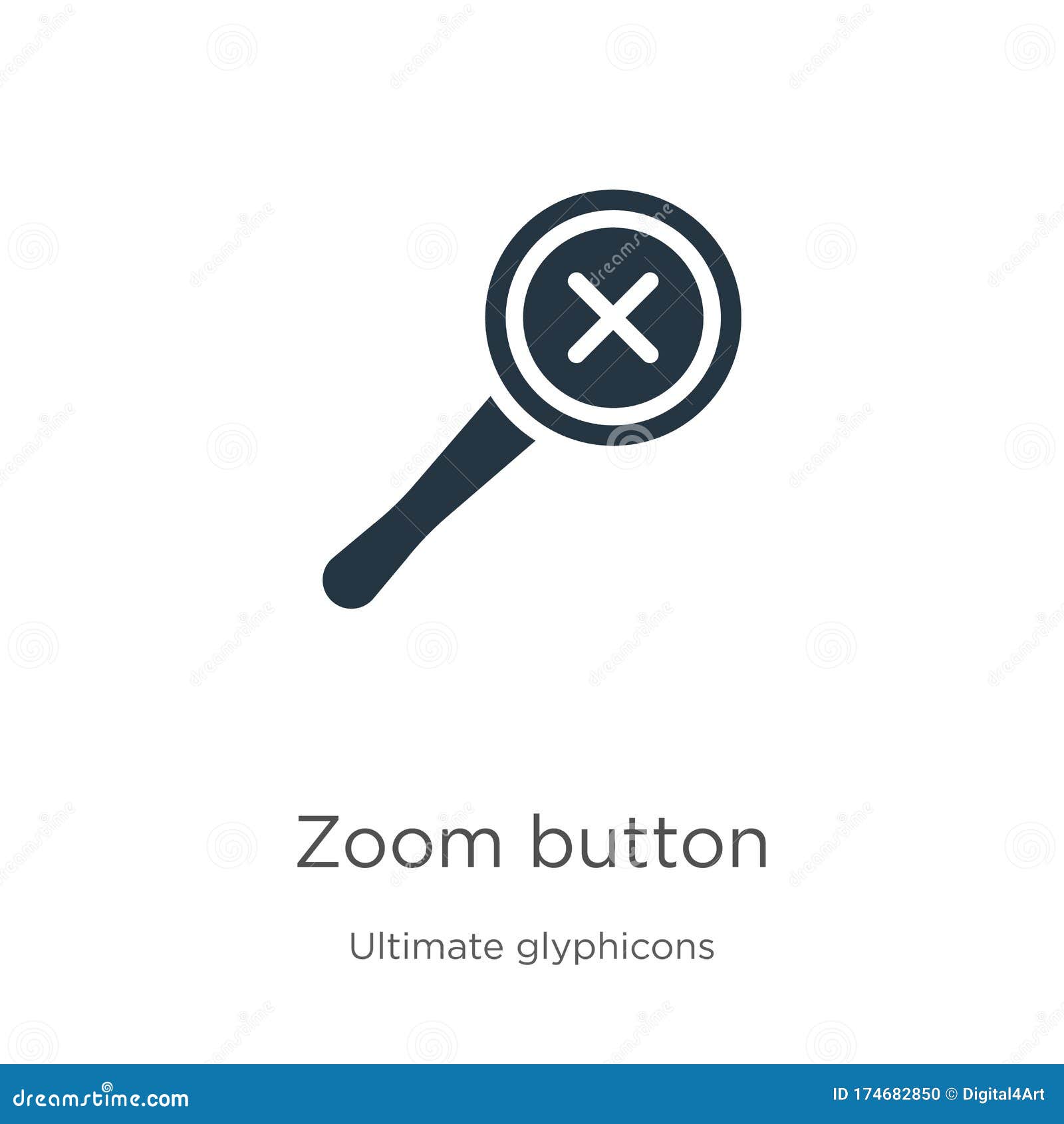 Zoom Button Icon Vector. Trendy Flat Zoom Button Icon from Ultimate