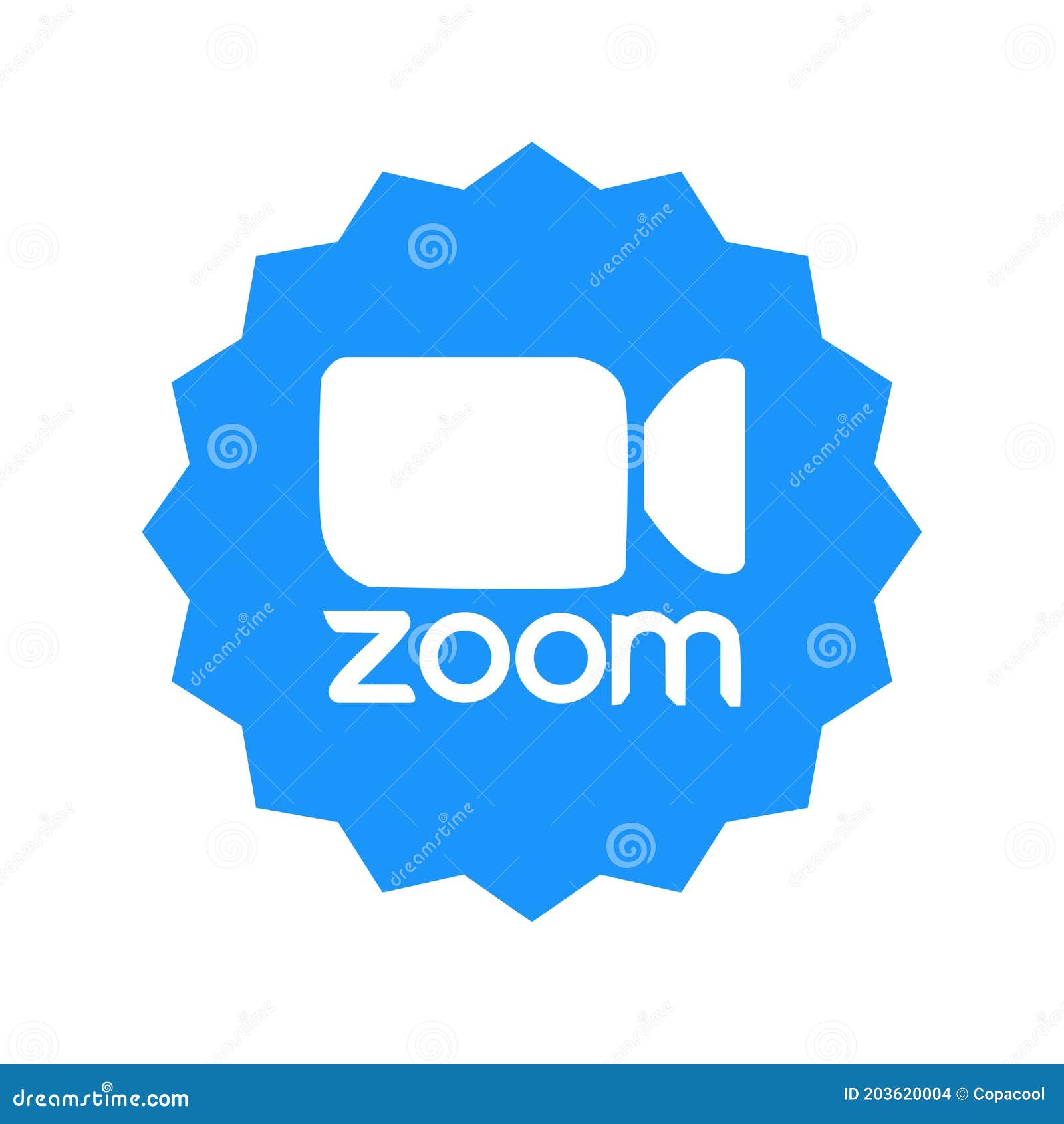 Zoom Logo Video Conference Application. Blue Camera Icon ...