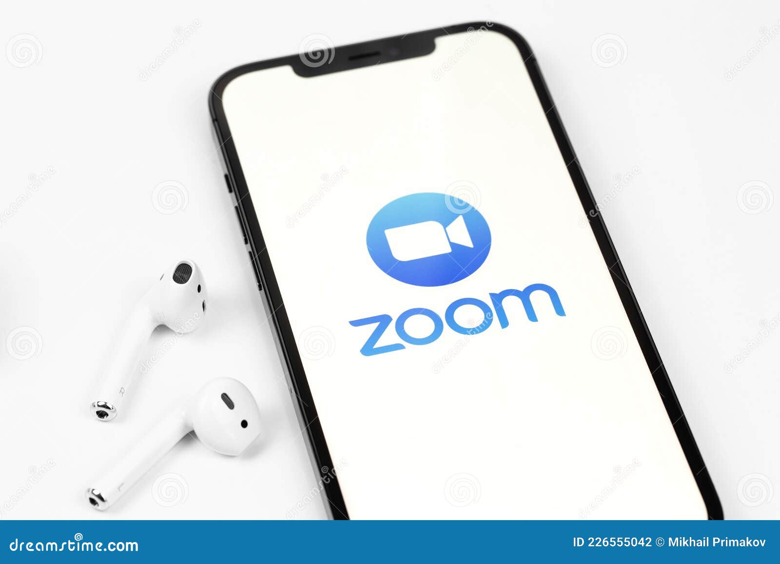 Zoom Mobile Logo App on Screen Smartphone Editorial Photography