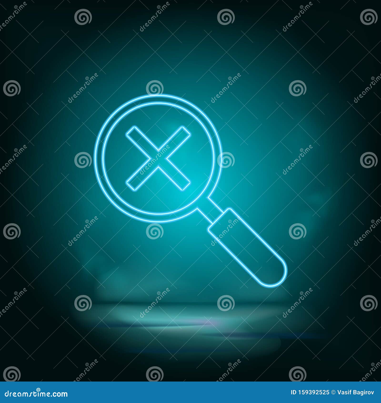 Zoom Symbol Blue Neon Icon. Simple Element Illustration from Map and