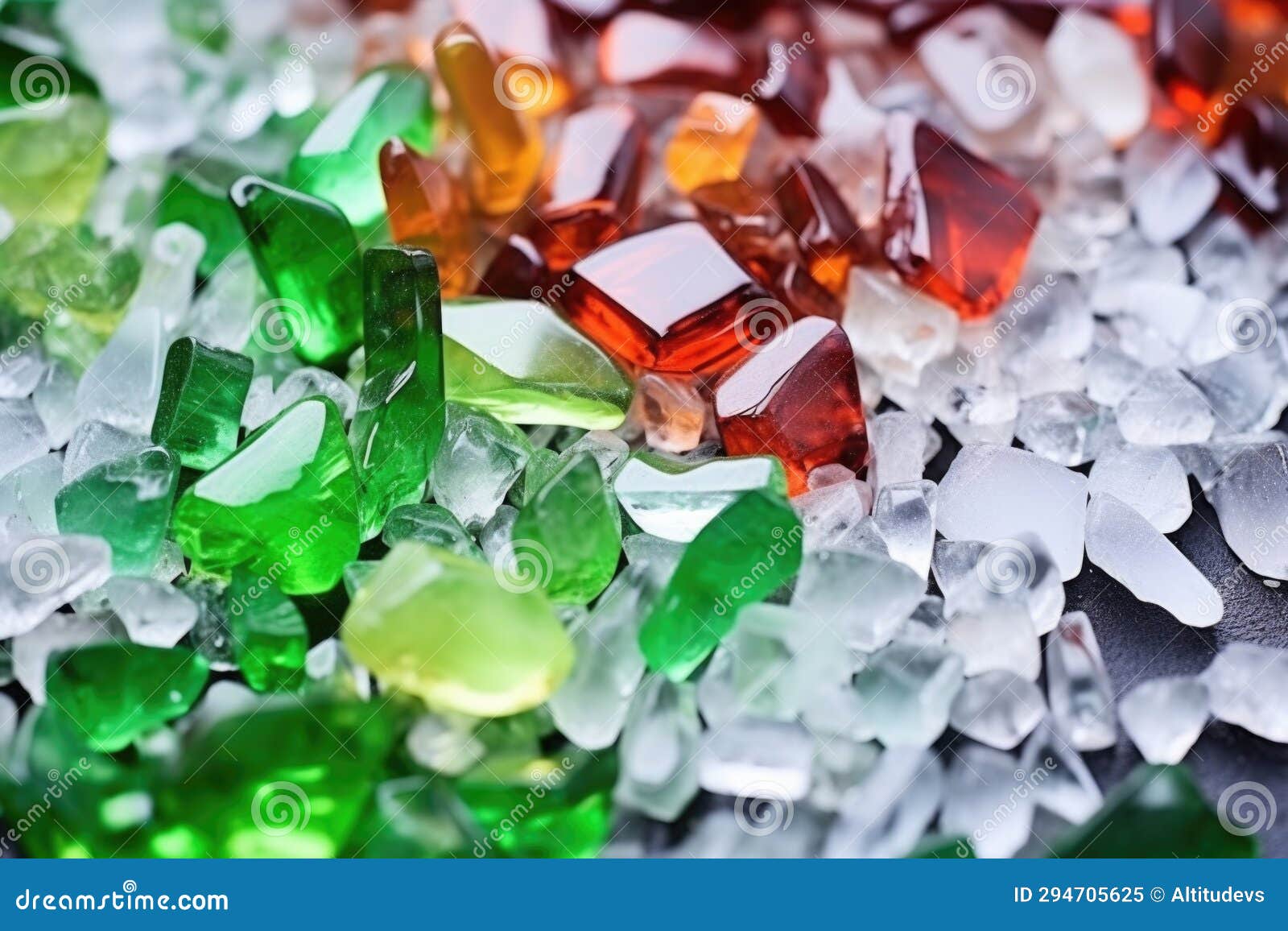 Zoomed Shot of Crushed Glass Ready for Recycling Stock Image Image of